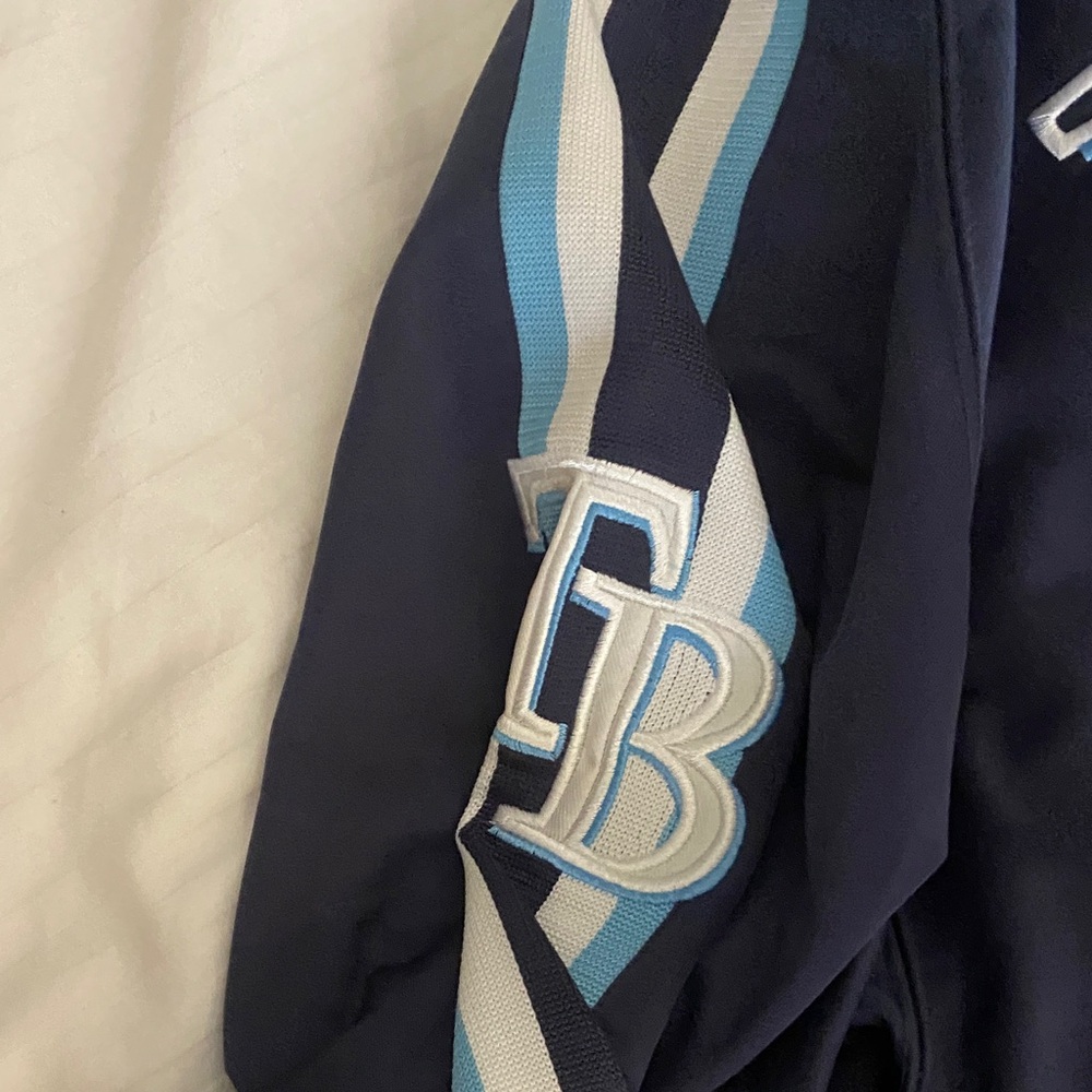 MLB Rays Dark Blue Bomber Jacket - Picture 3 of 4